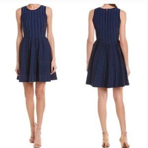 Milly Pleated Flare Dot Dress